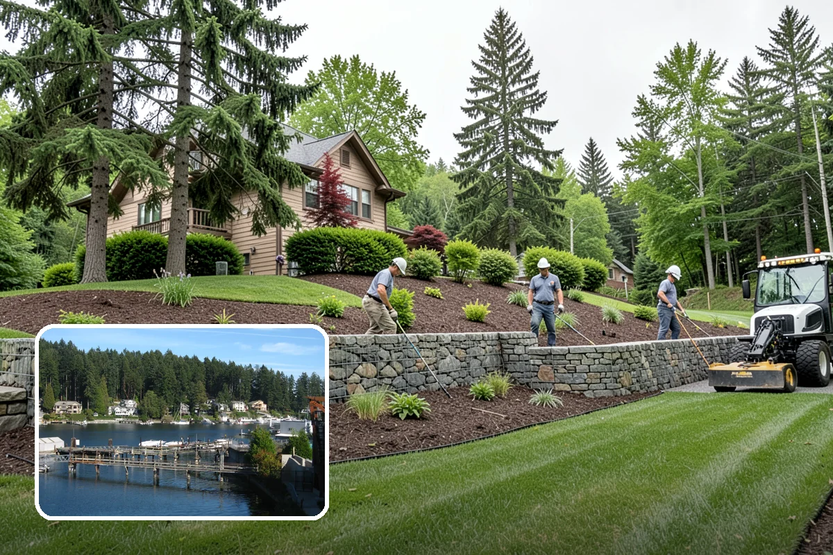 Interlocking Block Retaining Wall in Gig Harbor, Pierce County, WA - Fast, self-aligning installation