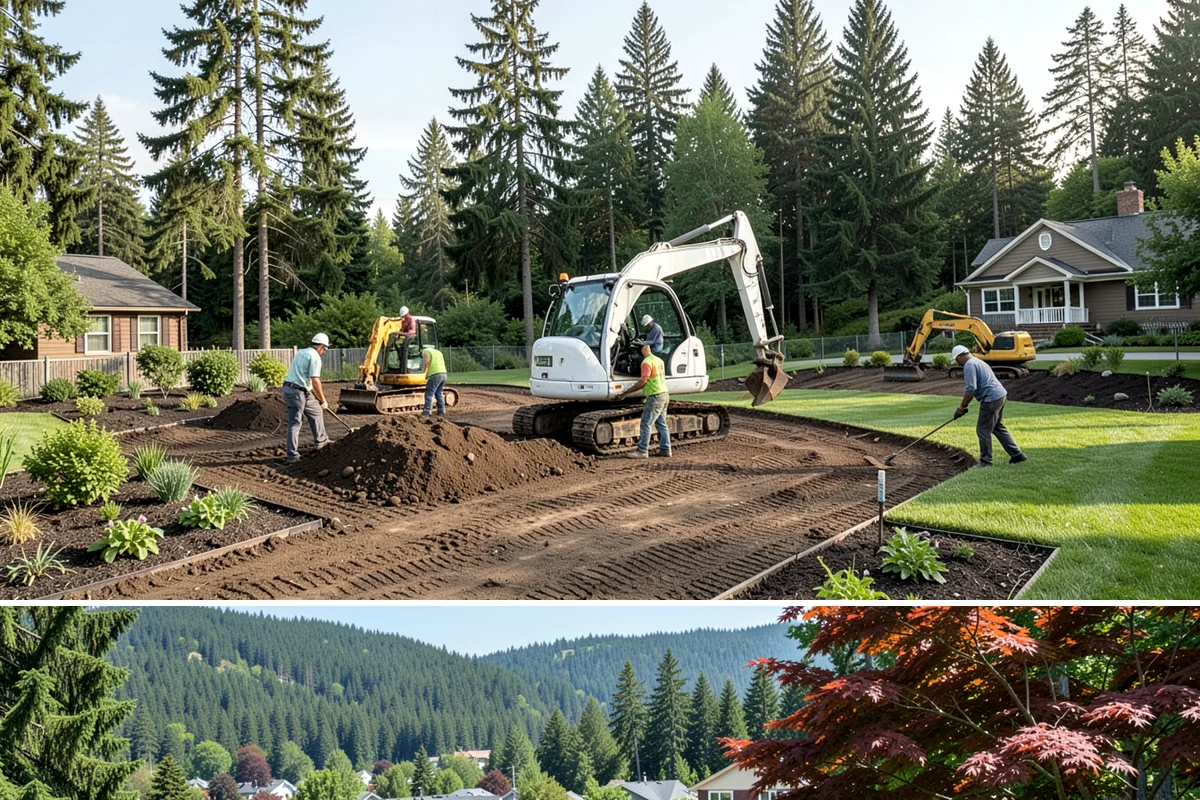 Interlocking Block Retaining Wall in Index, Snohomish County, WA - Best installed in the drier spring through fall for easy compaction, though the block system builds well through much of the PNW...