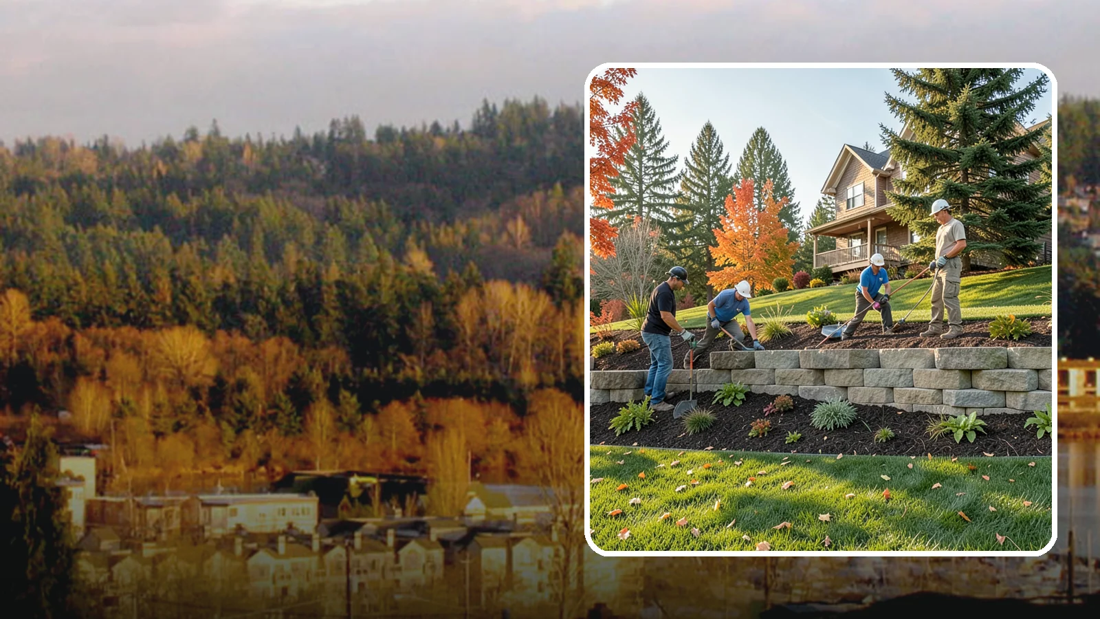Interlocking Block Retaining Wall in Kenmore, King County, WA - A DIY-friendly mortarless wall of self-aligning interlocking blocks that quickly stabilizes short slopes in Northwest landscapes.