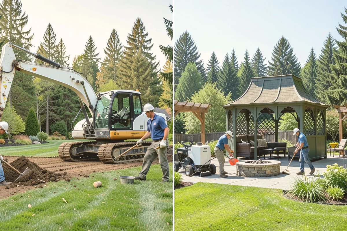 Interlocking Block Retaining Wall in Kent, King County, WA - Excavate and grade the slope