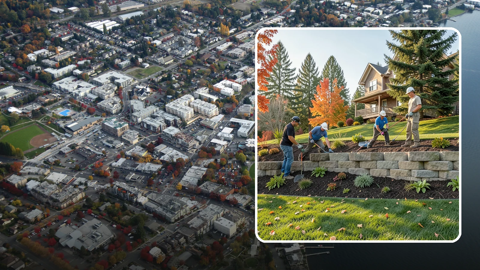 Interlocking Block Retaining Wall in Kirkland, King County, WA - A DIY-friendly mortarless wall of self-aligning interlocking blocks that quickly stabilizes short slopes in Northwest landscapes.