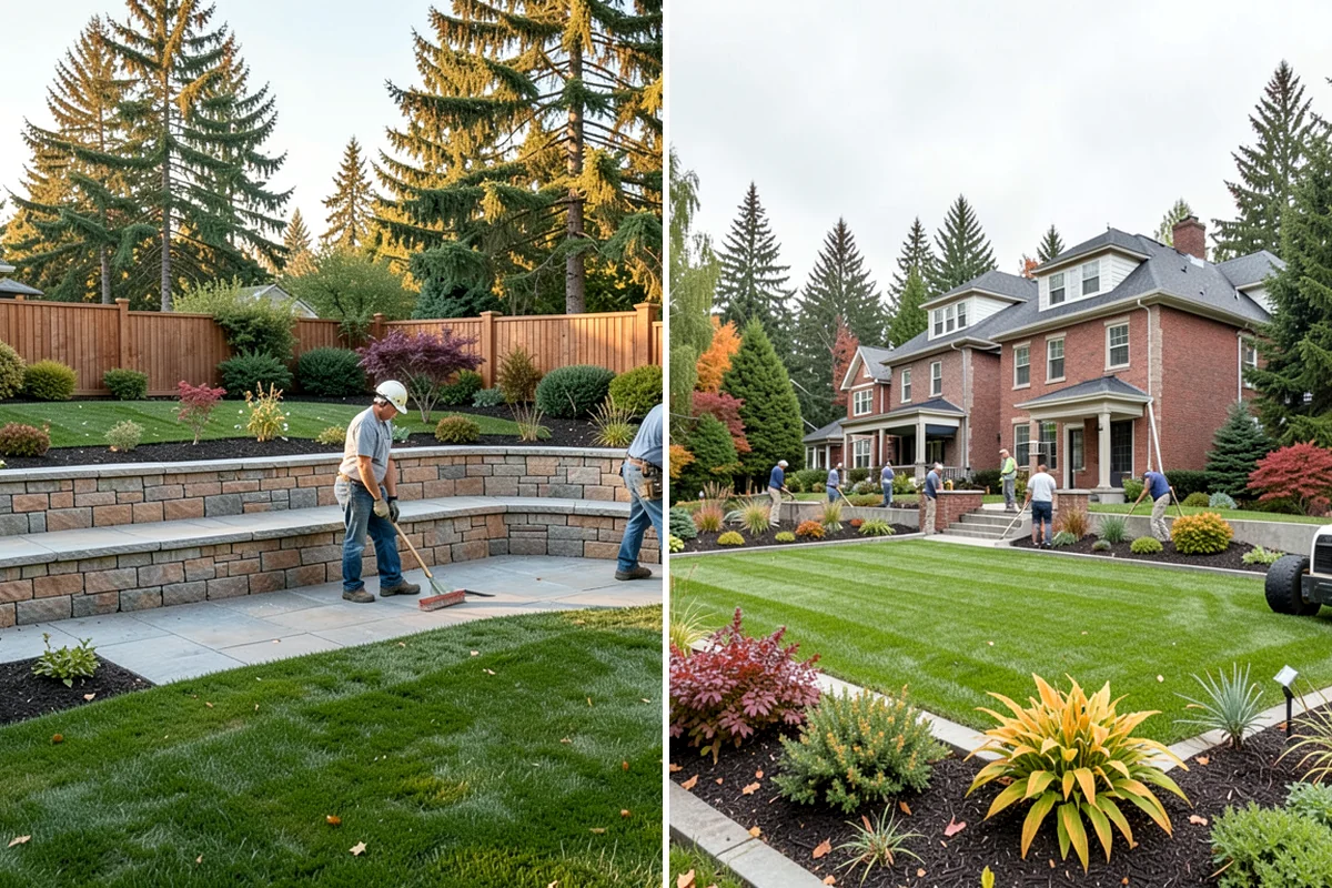 Interlocking Block Retaining Wall in Lake Forest Park, King County, WA - Excavate and grade the slope