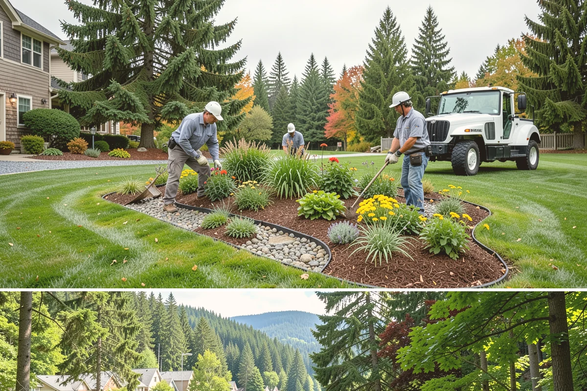 Interlocking Block Retaining Wall in Lake Forest Park, King County, WA - Best installed in the drier spring through fall for easy compaction, though the block system builds well through much of the PNW...