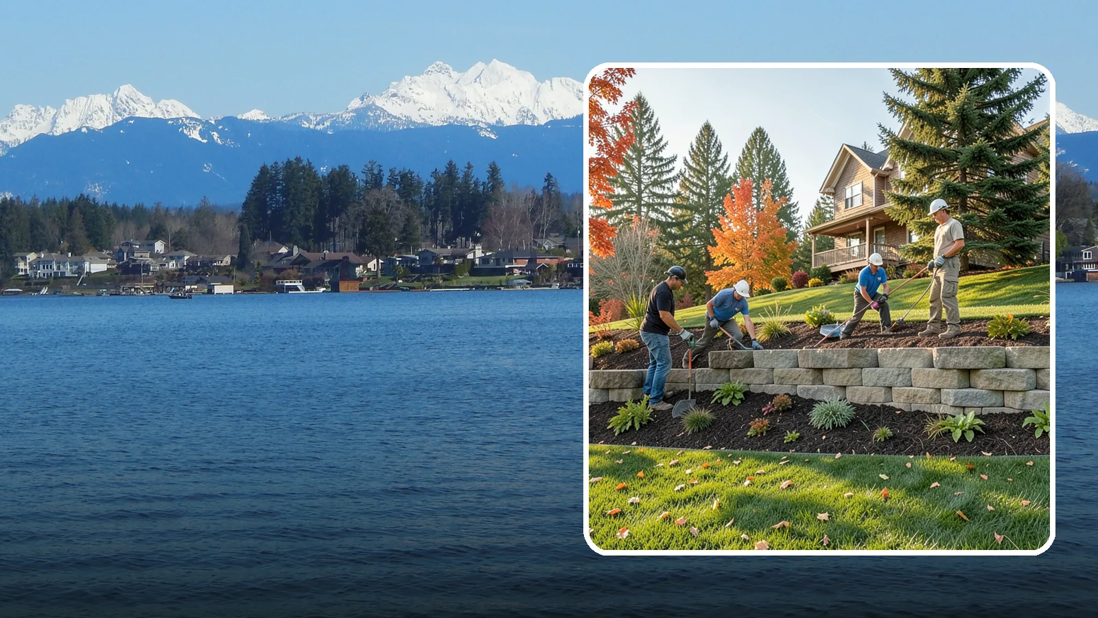 Interlocking Block Retaining Wall in Lake Stevens, Snohomish County, WA - A DIY-friendly mortarless wall of self-aligning interlocking blocks that quickly stabilizes short slopes in Northwest landscapes.