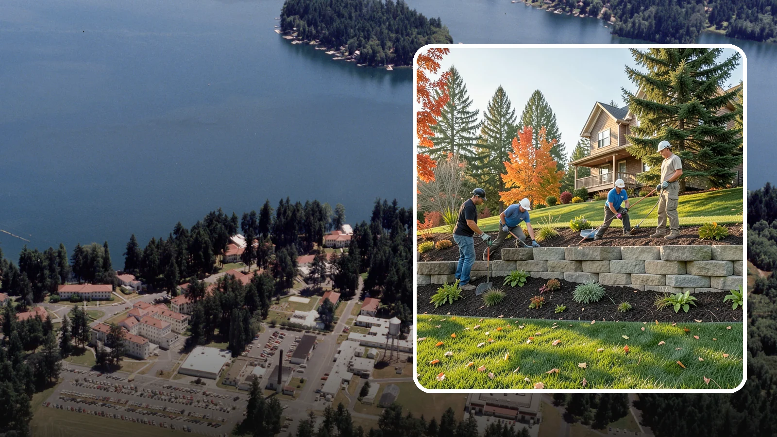 Interlocking Block Retaining Wall in Lakewood, Pierce County, WA - A DIY-friendly mortarless wall of self-aligning interlocking blocks that quickly stabilizes short slopes in Northwest landscapes.