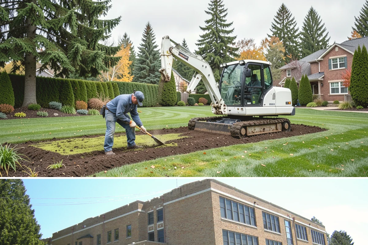 Interlocking Block Retaining Wall in Maple Valley, King County, WA - Best installed in the drier spring through fall for easy compaction, though the block system builds well through much of the PNW...