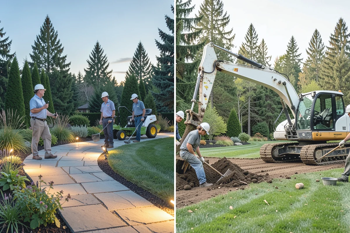 Interlocking Block Retaining Wall in Medina, King County, WA - Excavate and grade the slope