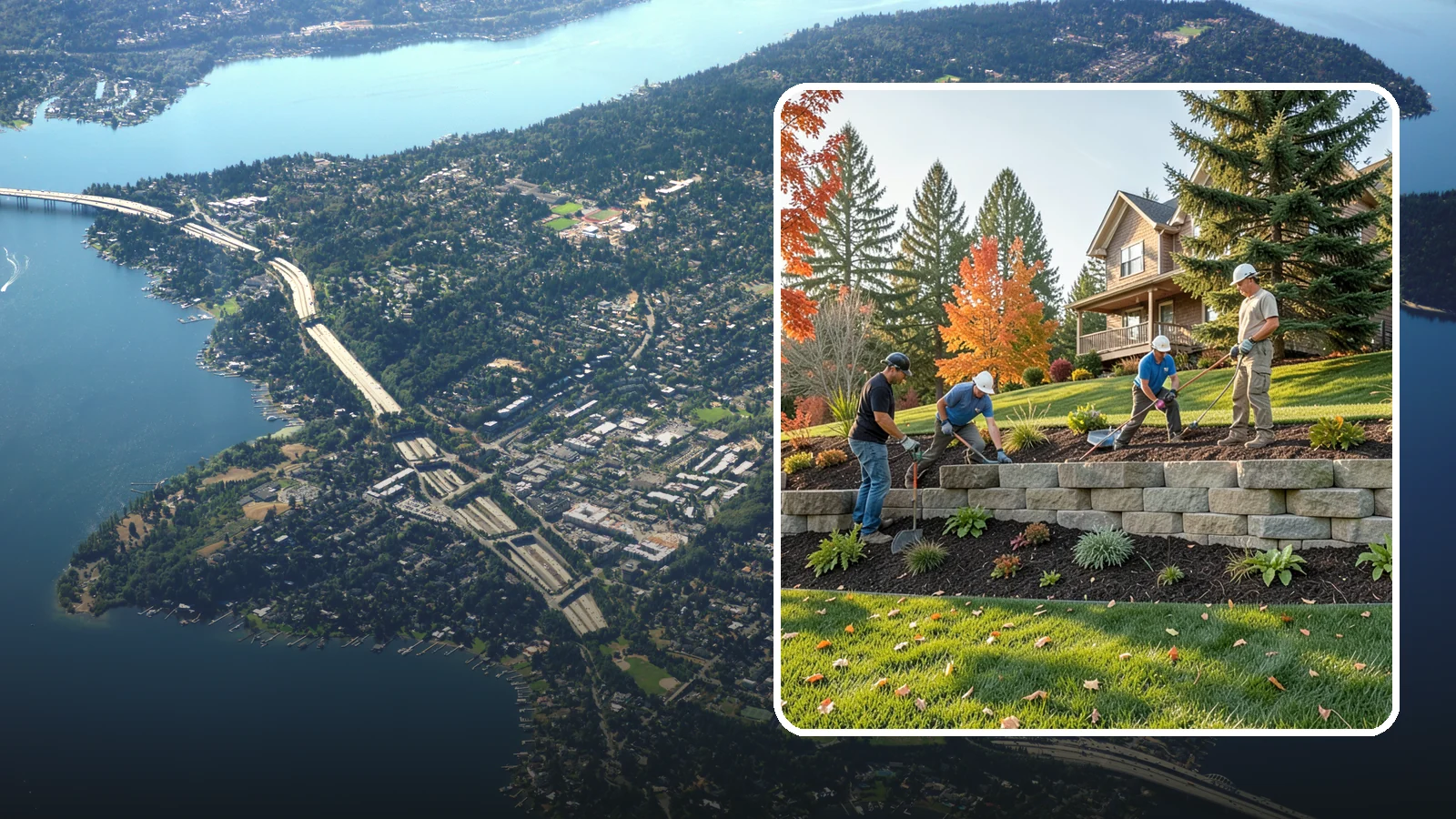 Interlocking Block Retaining Wall in Mercer Island, King County, WA - A DIY-friendly mortarless wall of self-aligning interlocking blocks that quickly stabilizes short slopes in Northwest landscapes.