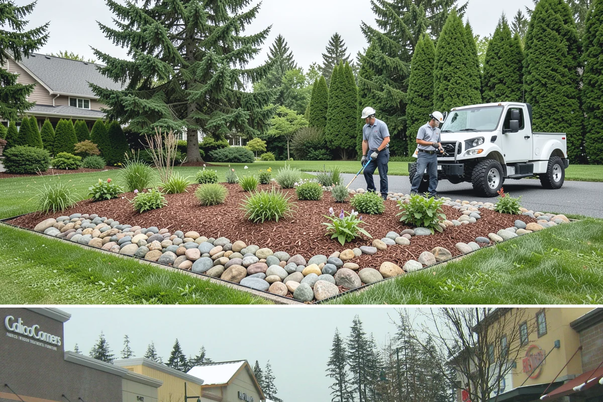 Interlocking Block Retaining Wall in Mill Creek, Snohomish County, WA - Best installed in the drier spring through fall for easy compaction, though the block system builds well through much of the PNW...