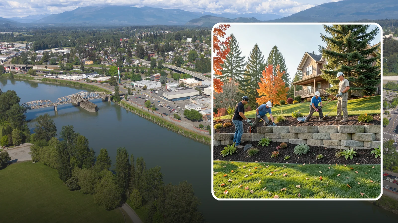 Interlocking Block Retaining Wall in Mount Vernon, Skagit County, WA - A DIY-friendly mortarless wall of self-aligning interlocking blocks that quickly stabilizes short slopes in Northwest landscapes.