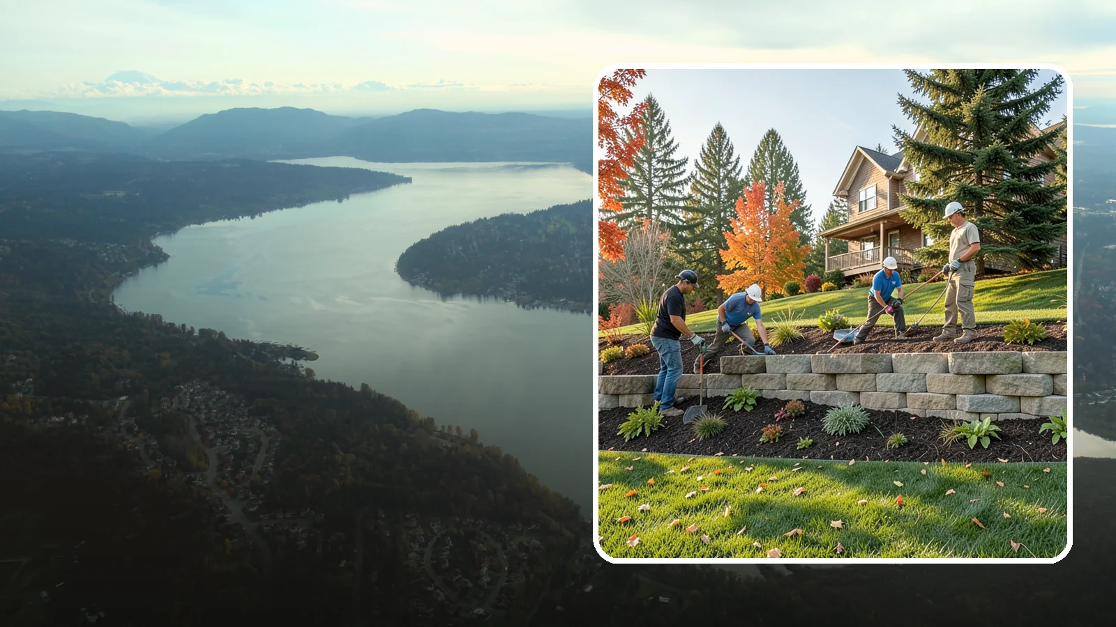 Interlocking Block Retaining Wall in Sammamish, King County, WA - A DIY-friendly mortarless wall of self-aligning interlocking blocks that quickly stabilizes short slopes in Northwest landscapes.