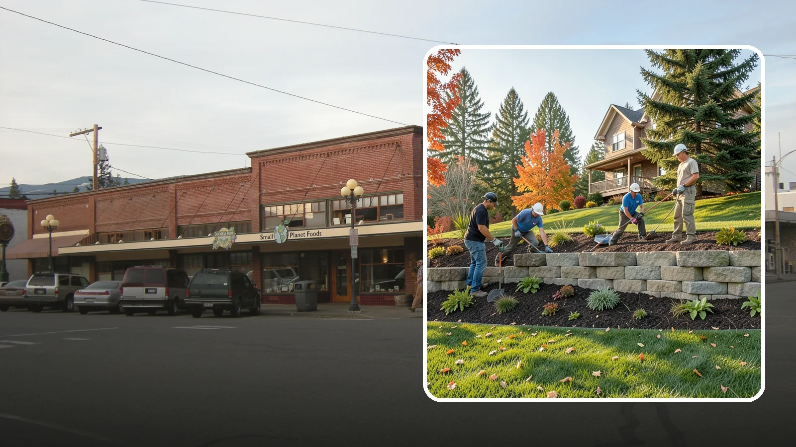 Interlocking Block Retaining Wall in Sedro-Woolley, Skagit County, WA - A DIY-friendly mortarless wall of self-aligning interlocking blocks that quickly stabilizes short slopes in Northwest landscapes.
