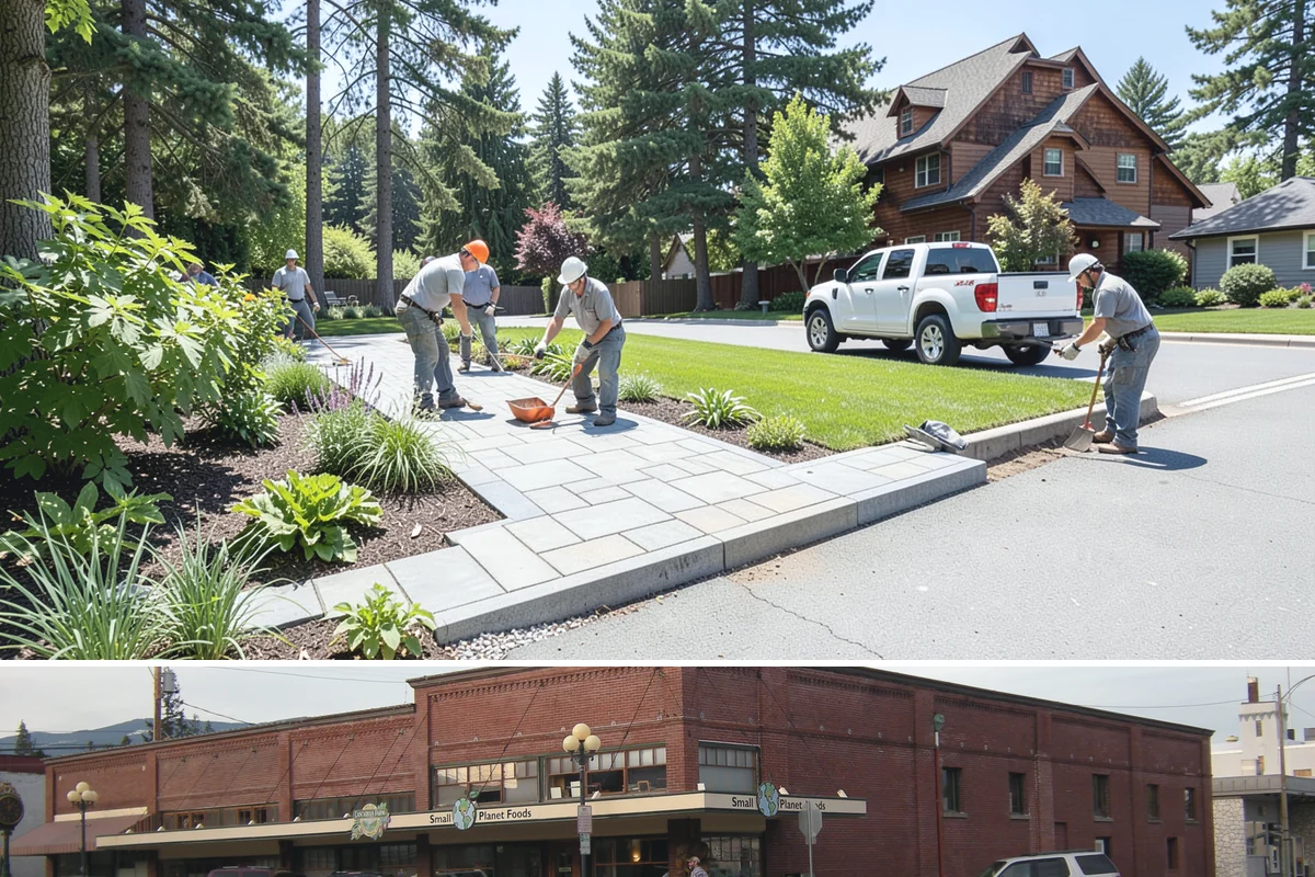 Interlocking Block Retaining Wall in Sedro-Woolley, Skagit County, WA - Best installed in the drier spring through fall for easy compaction, though the block system builds well through much of the PNW...
