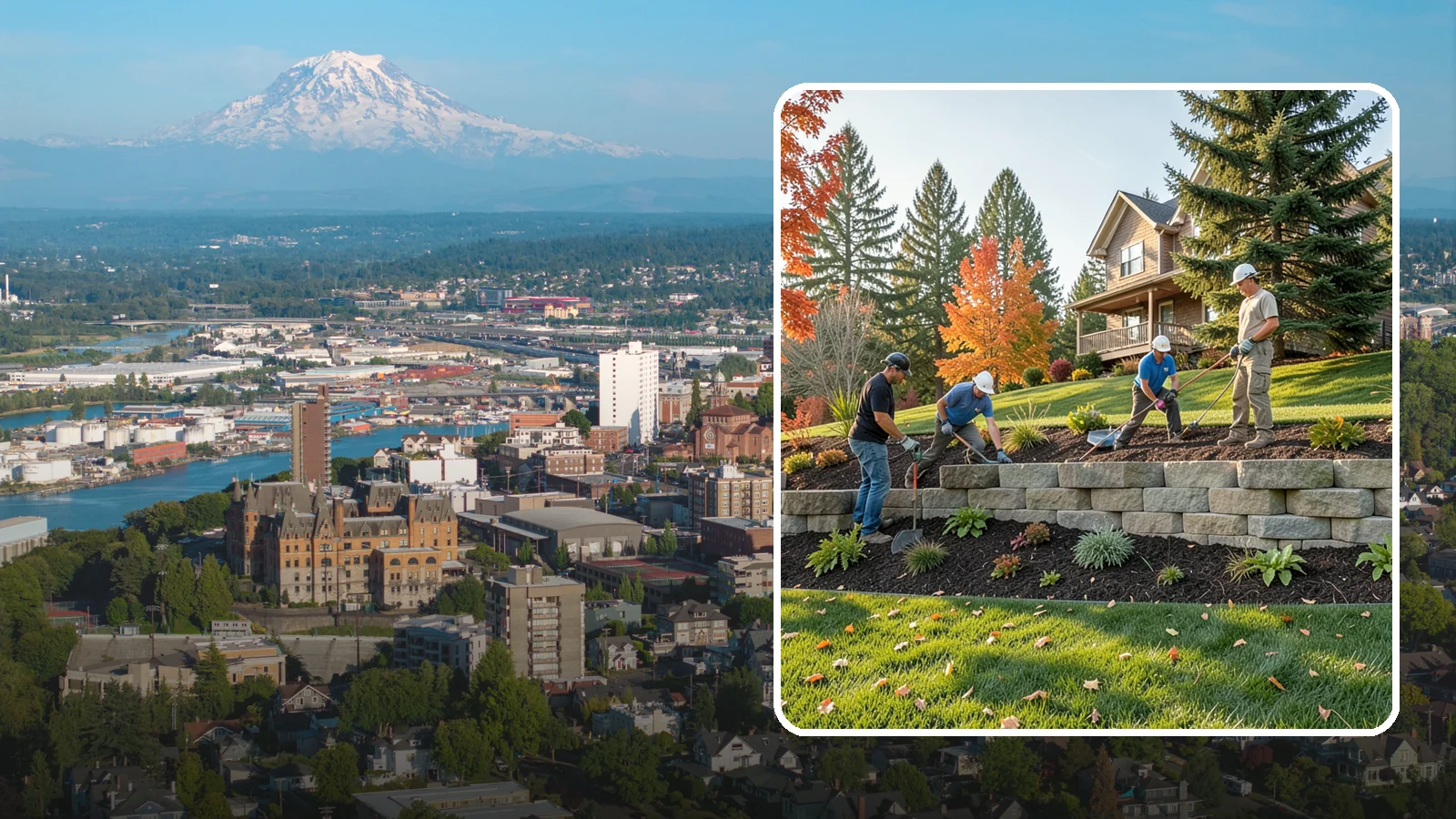 Interlocking Block Retaining Wall in Tacoma, Pierce County, WA - A DIY-friendly mortarless wall of self-aligning interlocking blocks that quickly stabilizes short slopes in Northwest landscapes.