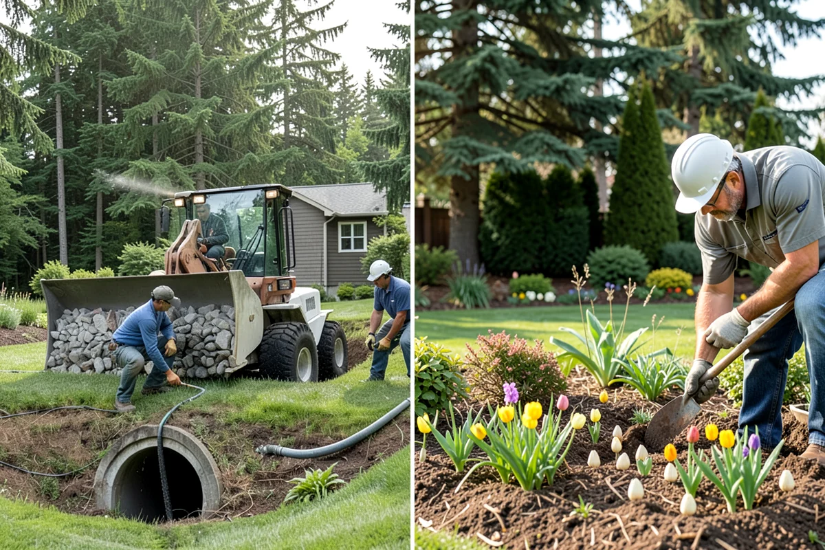 Interlocking Paver Installation in Arlington, Snohomish County, WA - Excavate and grade for load and drainage