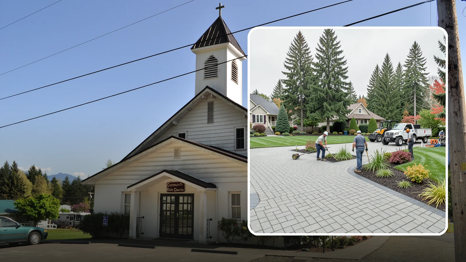 Interlocking Paver Installation in Concrete, Skagit County, WA - Shaped interlocking concrete pavers that lock together for flex-resistant driveways and patios built to handle Northwest...