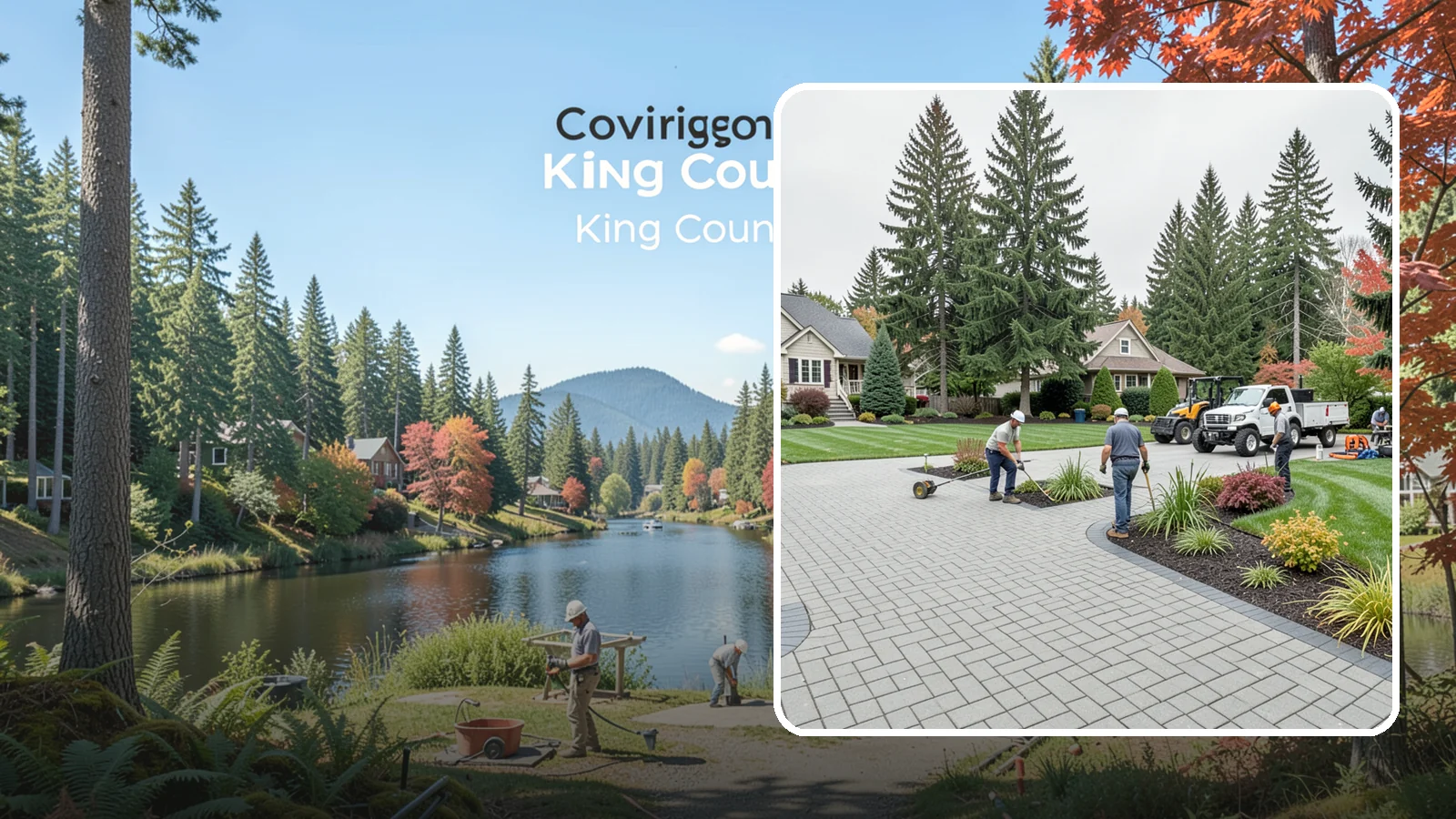 Interlocking Paver Installation in Covington, King County, WA - Shaped interlocking concrete pavers that lock together for flex-resistant driveways and patios built to handle Northwest...
