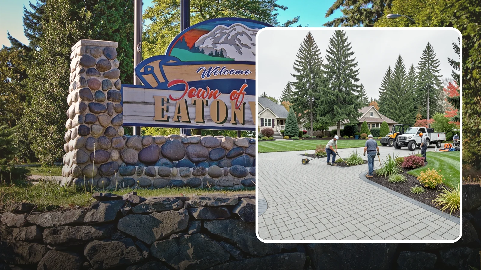 Interlocking Paver Installation in Eatonville, Pierce County, WA - Shaped interlocking concrete pavers that lock together for flex-resistant driveways and patios built to handle Northwest...