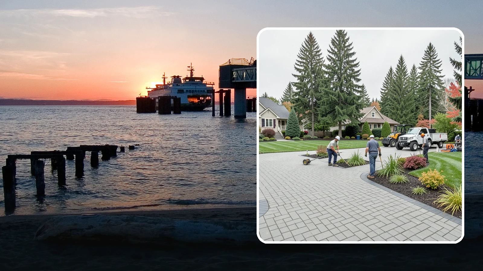 Interlocking Paver Installation in Edmonds, Snohomish County, WA - Shaped interlocking concrete pavers that lock together for flex-resistant driveways and patios built to handle Northwest...