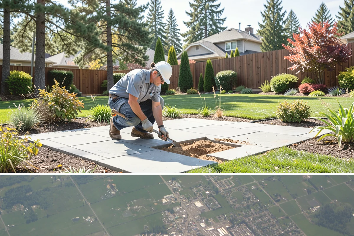 Interlocking Paver Installation in Enumclaw, King County, WA - Best installed spring through fall so the base compacts dry, giving a stable, interlocked surface before winter saturation.