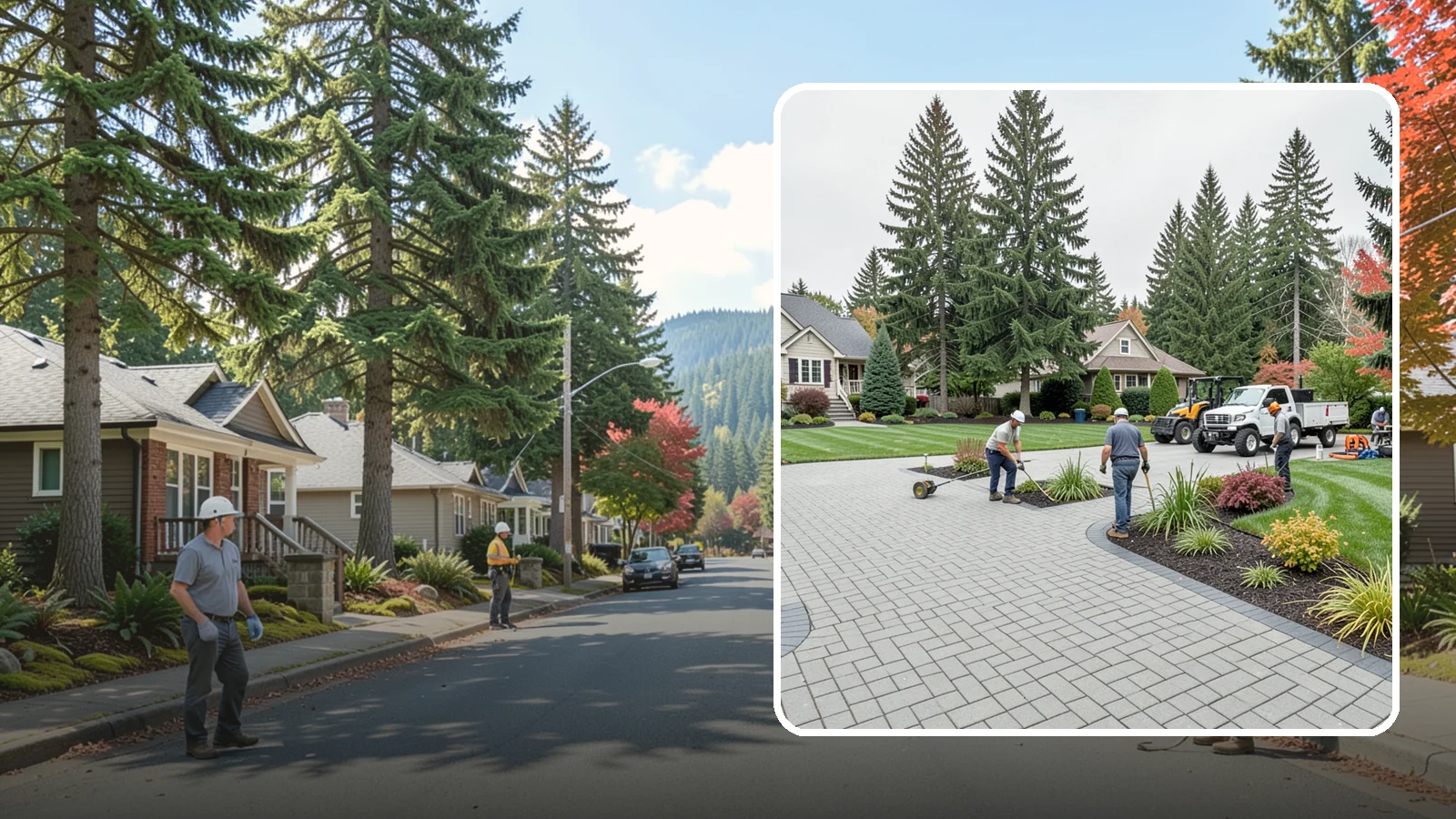 Interlocking Paver Installation in Hunts Point, King County, WA - Shaped interlocking concrete pavers that lock together for flex-resistant driveways and patios built to handle Northwest...