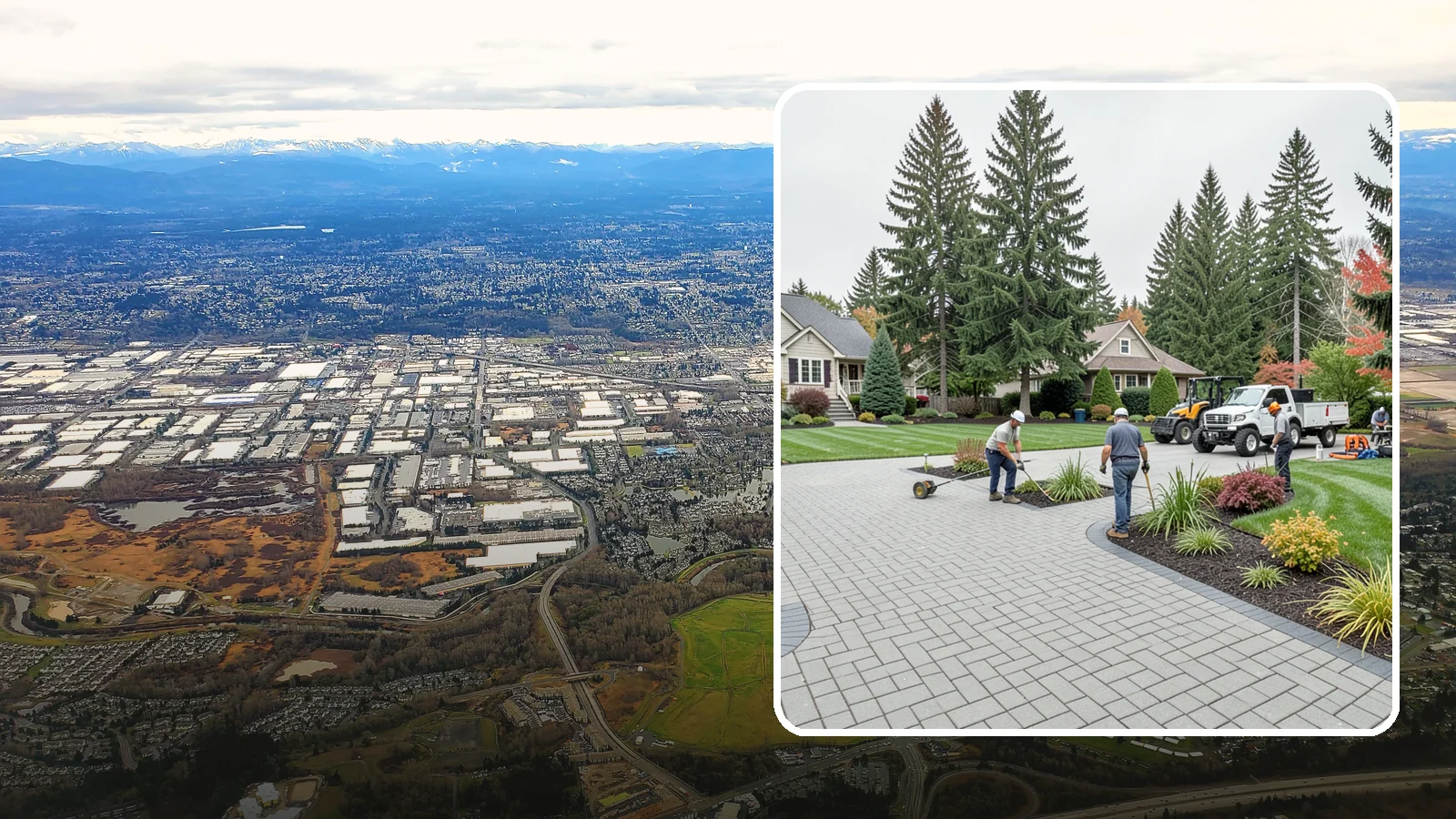 Interlocking Paver Installation in Kent, King County, WA - Shaped interlocking concrete pavers that lock together for flex-resistant driveways and patios built to handle Northwest...