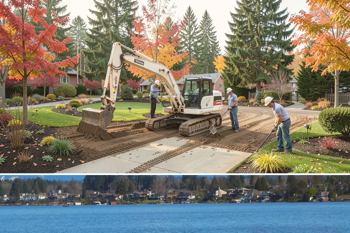 Interlocking Paver Installation in Lake Stevens, Snohomish County, WA - Best installed spring through fall so the base compacts dry, giving a stable, interlocked surface before winter saturation.