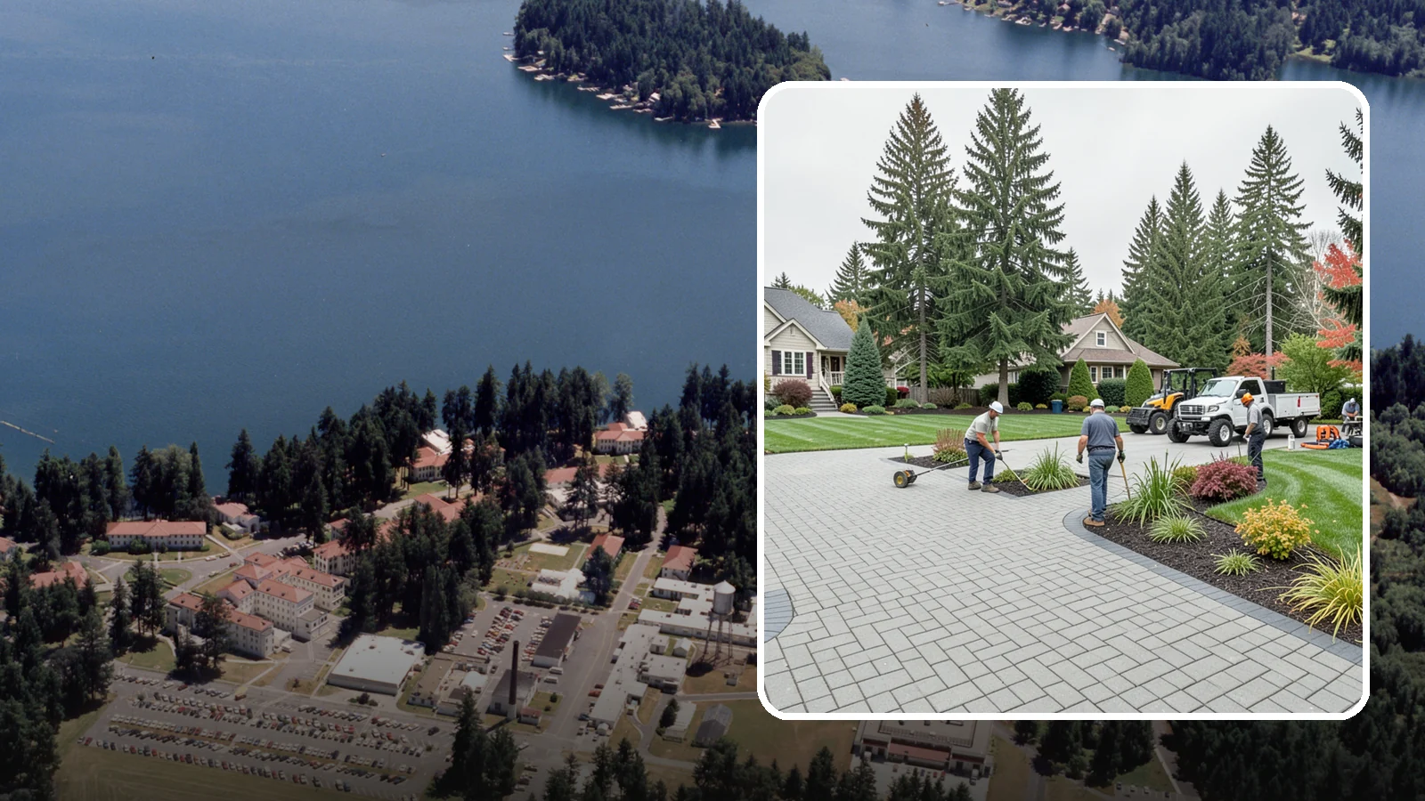 Interlocking Paver Installation in Lakewood, Pierce County, WA - Shaped interlocking concrete pavers that lock together for flex-resistant driveways and patios built to handle Northwest...