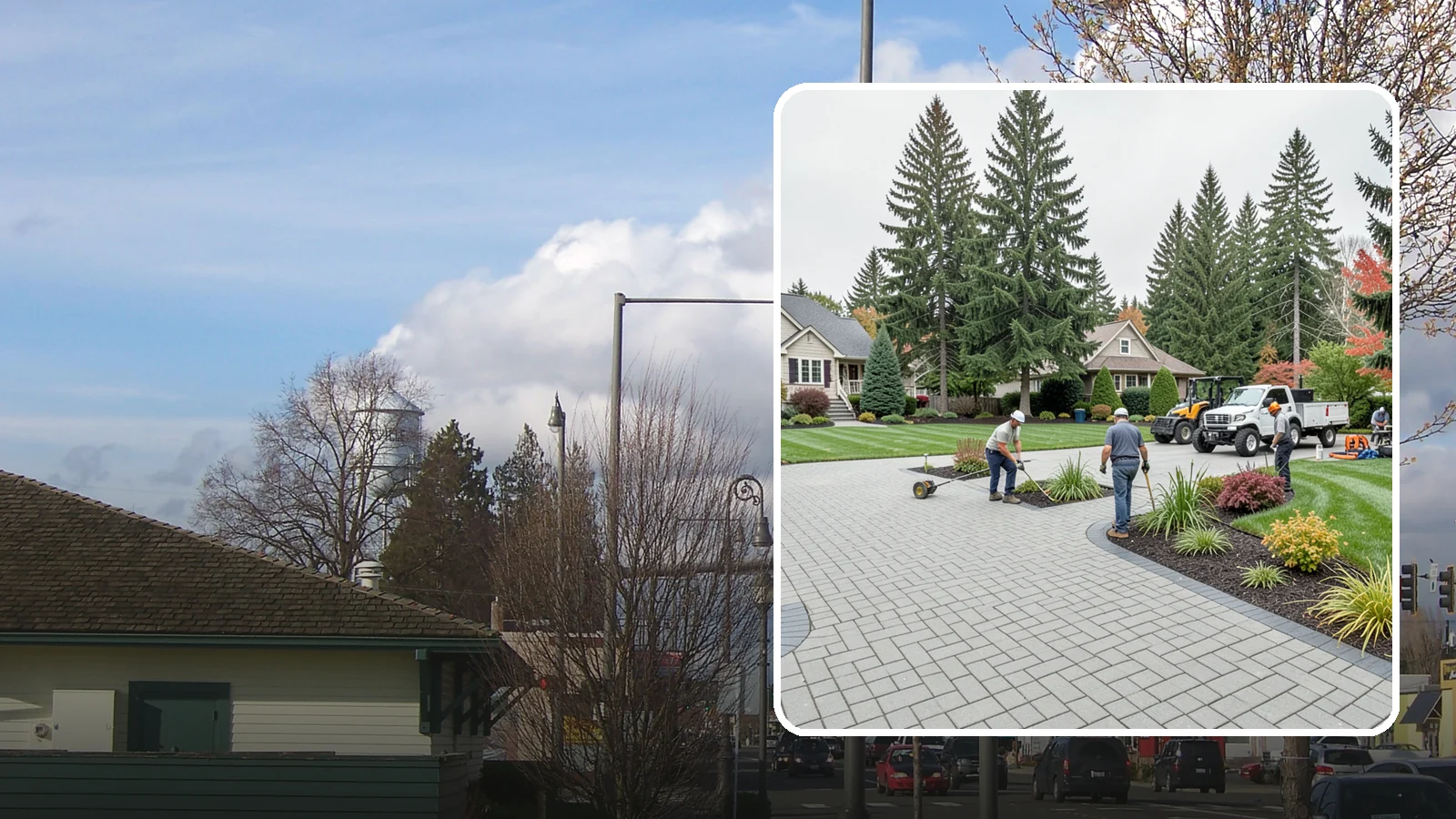 Interlocking Paver Installation in Marysville, Snohomish County, WA - Shaped interlocking concrete pavers that lock together for flex-resistant driveways and patios built to handle Northwest...