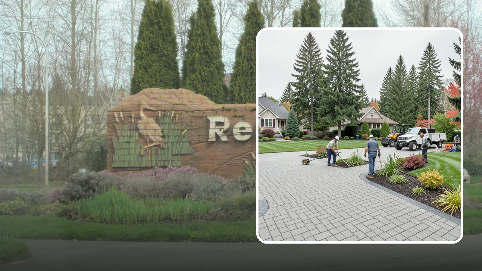 Interlocking Paver Installation in Renton, King County, WA - Shaped interlocking concrete pavers that lock together for flex-resistant driveways and patios built to handle Northwest...