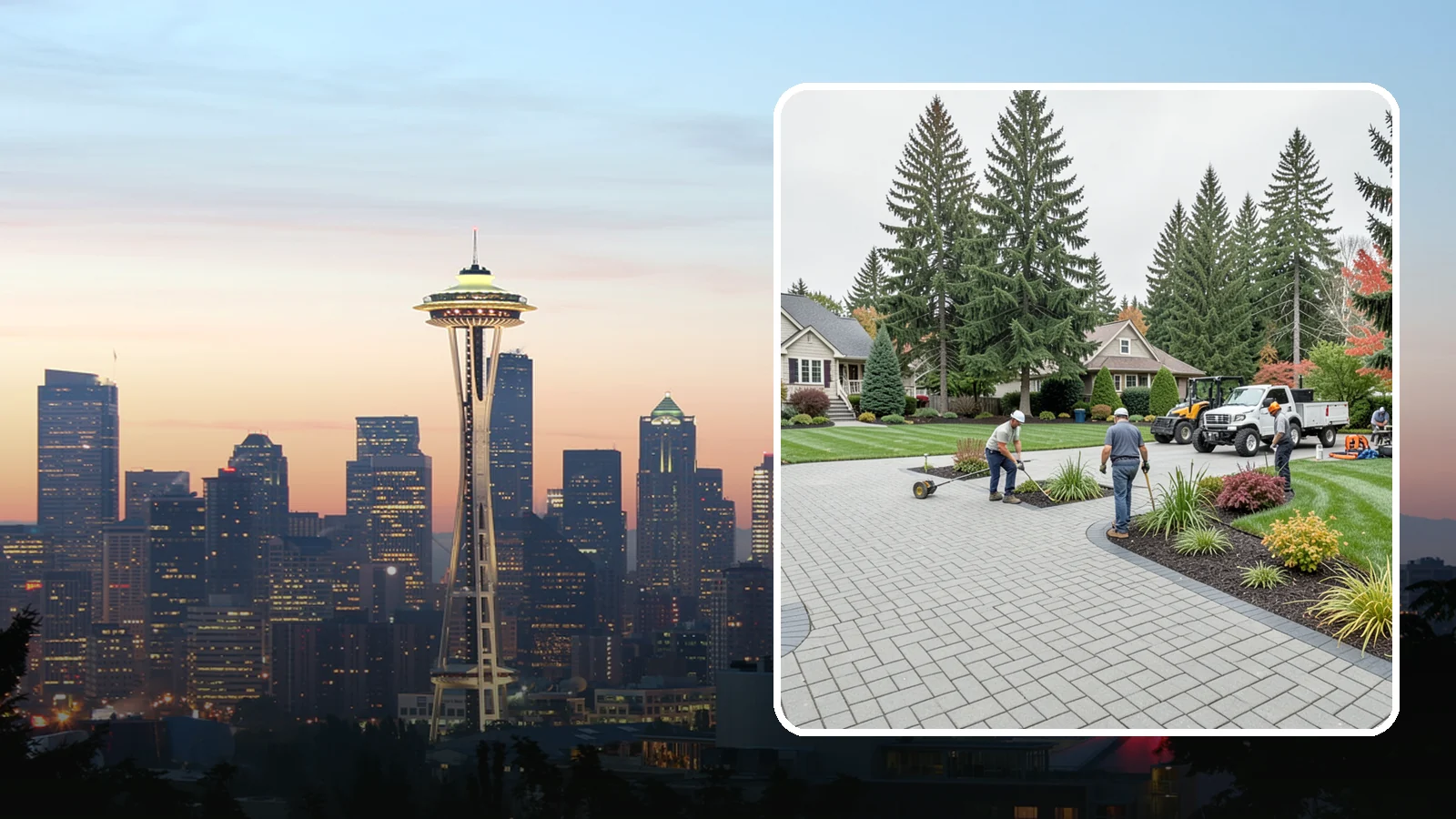 Interlocking Paver Installation in Seattle, King County, WA - Shaped interlocking concrete pavers that lock together for flex-resistant driveways and patios built to handle Northwest...