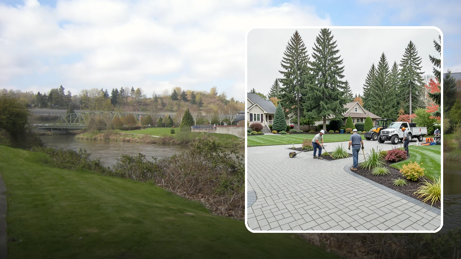 Interlocking Paver Installation in Tukwila, King County, WA - Shaped interlocking concrete pavers that lock together for flex-resistant driveways and patios built to handle Northwest...