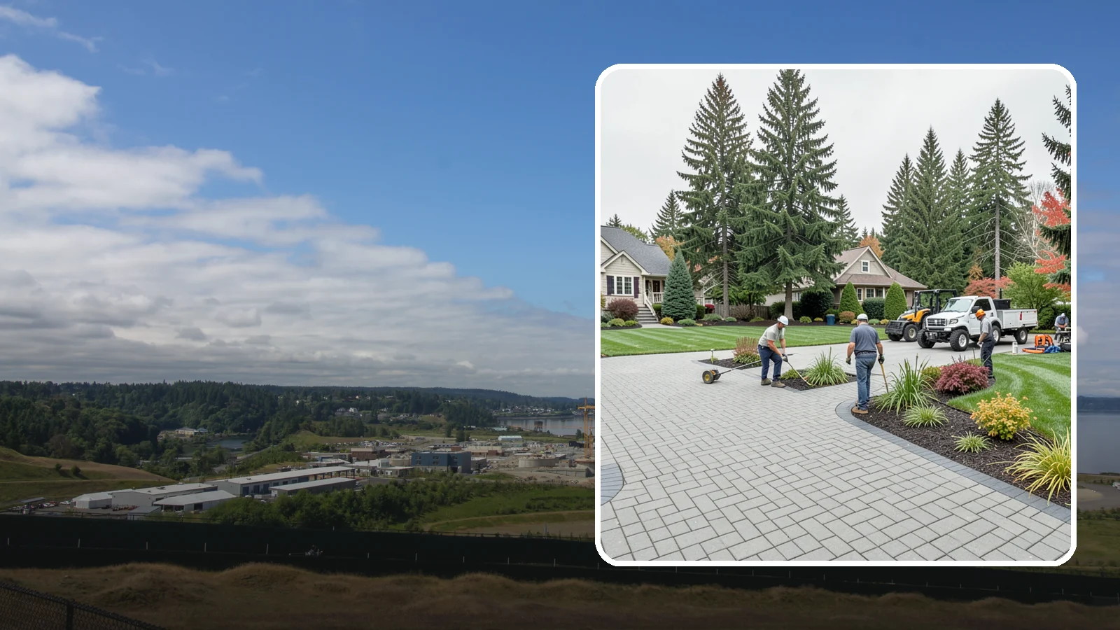 Interlocking Paver Installation in University Place, Pierce County, WA - Shaped interlocking concrete pavers that lock together for flex-resistant driveways and patios built to handle Northwest...