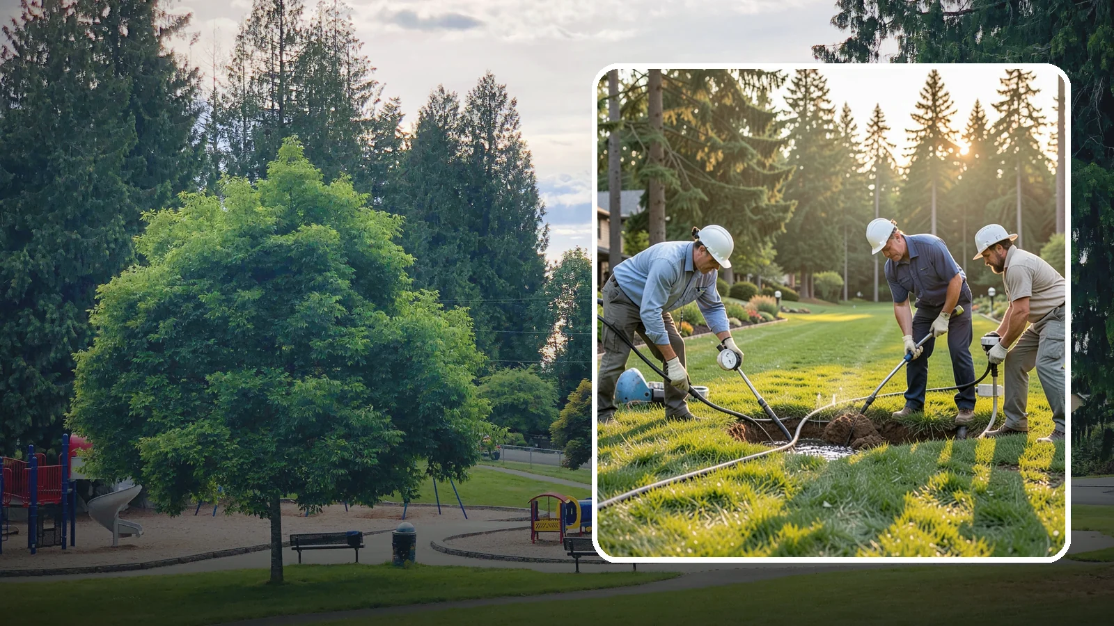 Irrigation Leak Detection in Bonney Lake, Pierce County, WA - We locate hidden irrigation leaks causing soggy spots, high water bills, or pressure loss without needlessly digging up your yard.