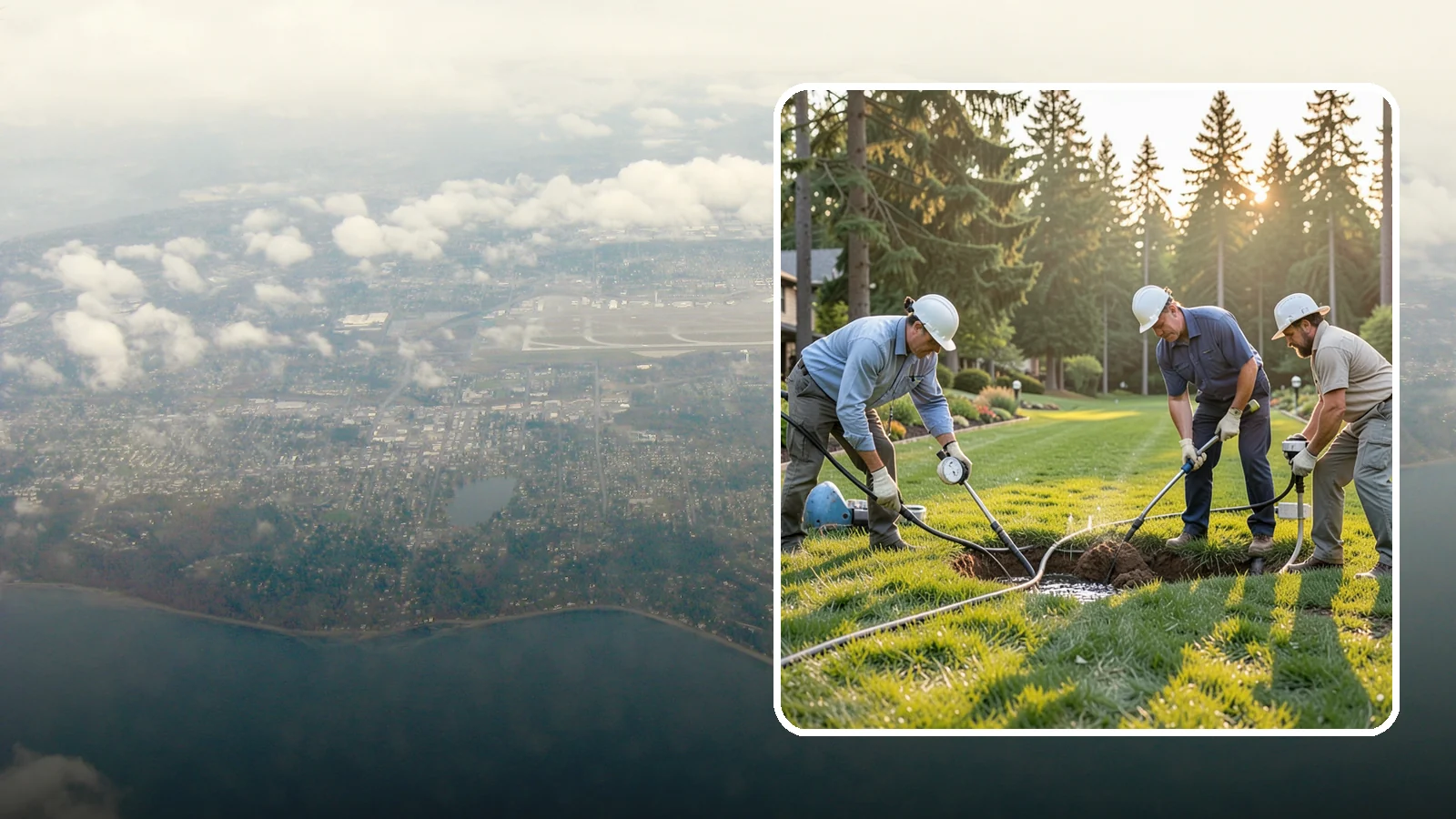 Irrigation Leak Detection in Burien, King County, WA - We locate hidden irrigation leaks causing soggy spots, high water bills, or pressure loss without needlessly digging up your yard.