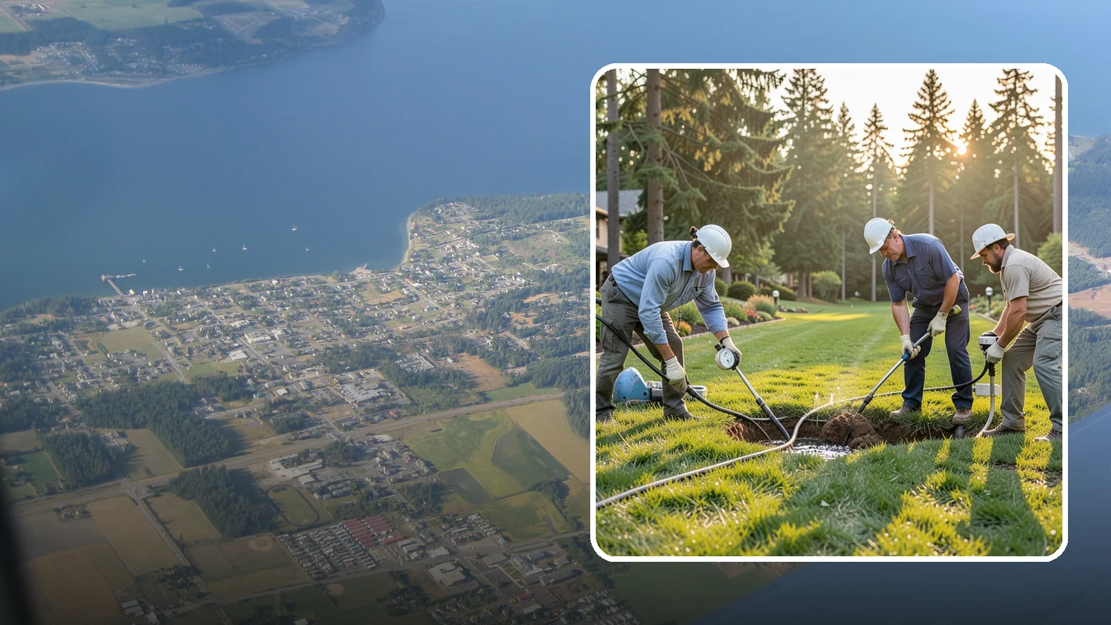 Irrigation Leak Detection in Coupeville, Island County, WA - We locate hidden irrigation leaks causing soggy spots, high water bills, or pressure loss without needlessly digging up your yard.