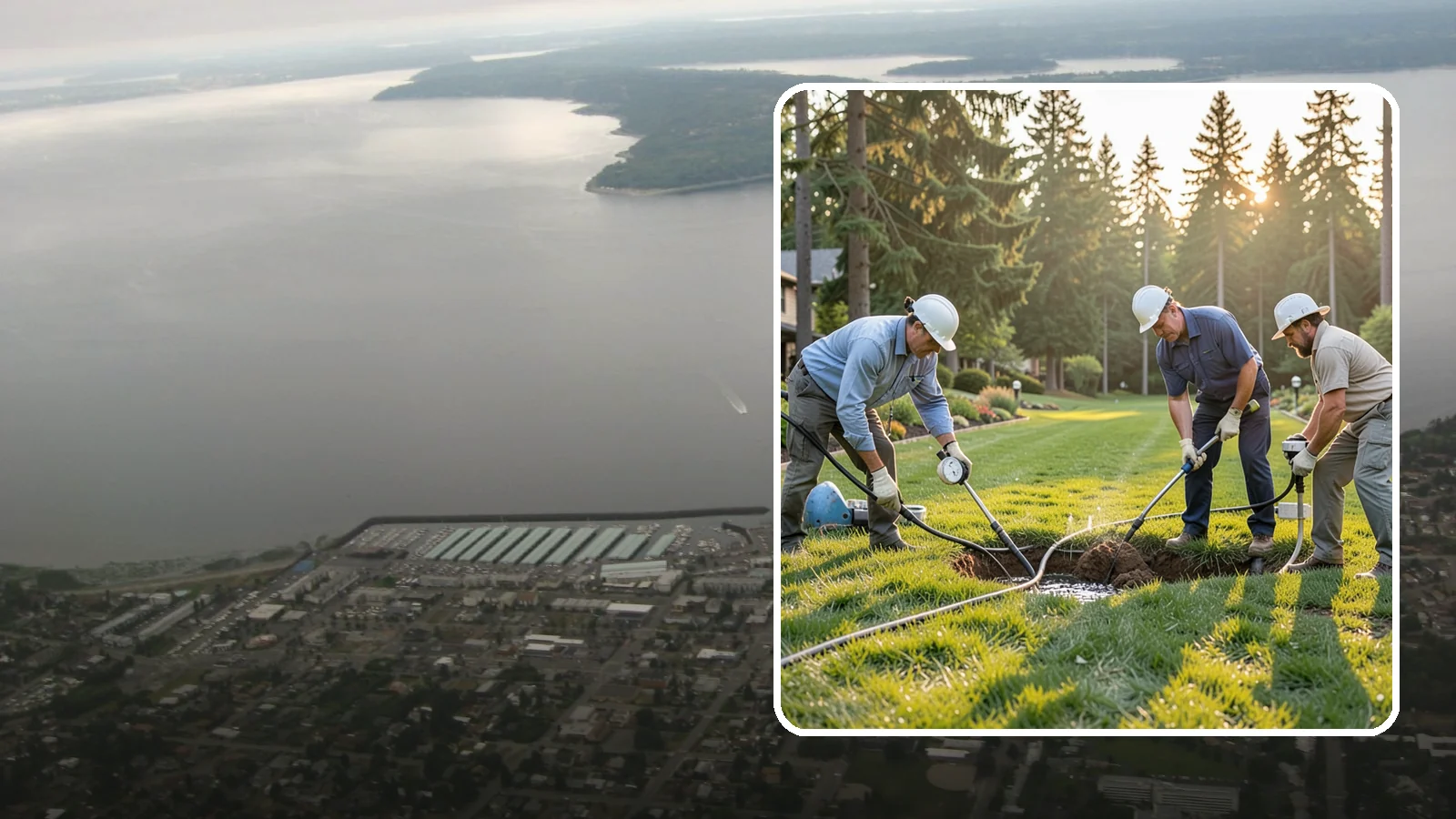 Irrigation Leak Detection in Des Moines, King County, WA - We locate hidden irrigation leaks causing soggy spots, high water bills, or pressure loss without needlessly digging up your yard.