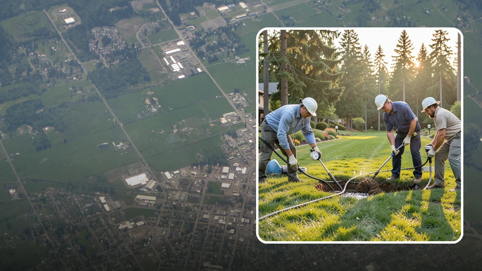 Irrigation Leak Detection in Enumclaw, King County, WA - We locate hidden irrigation leaks causing soggy spots, high water bills, or pressure loss without needlessly digging up your yard.