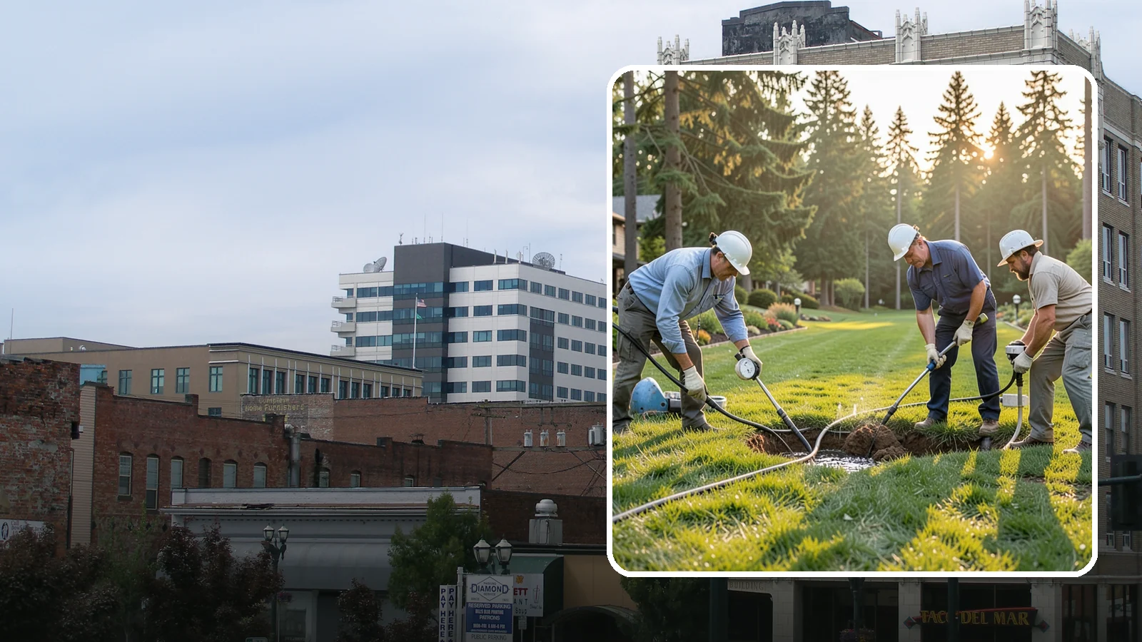 Irrigation Leak Detection in Everett, Snohomish County, WA - We locate hidden irrigation leaks causing soggy spots, high water bills, or pressure loss without needlessly digging up your yard.