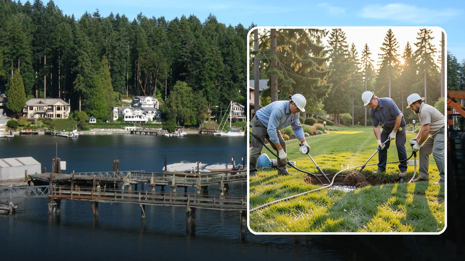 Irrigation Leak Detection in Gig Harbor, Pierce County, WA - We locate hidden irrigation leaks causing soggy spots, high water bills, or pressure loss without needlessly digging up your yard.