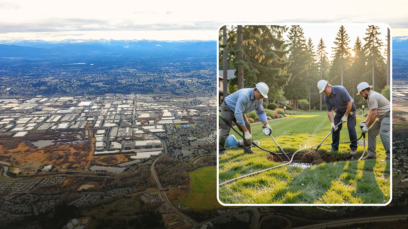 Irrigation Leak Detection in Kent, King County, WA - We locate hidden irrigation leaks causing soggy spots, high water bills, or pressure loss without needlessly digging up your yard.