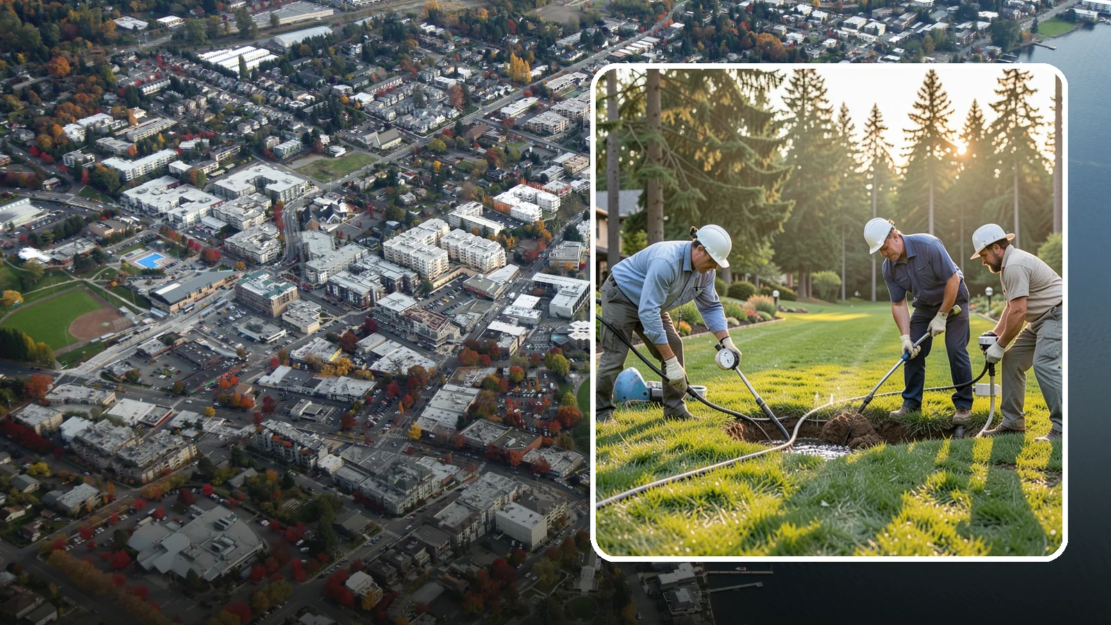Irrigation Leak Detection in Kirkland, King County, WA - We locate hidden irrigation leaks causing soggy spots, high water bills, or pressure loss without needlessly digging up your yard.