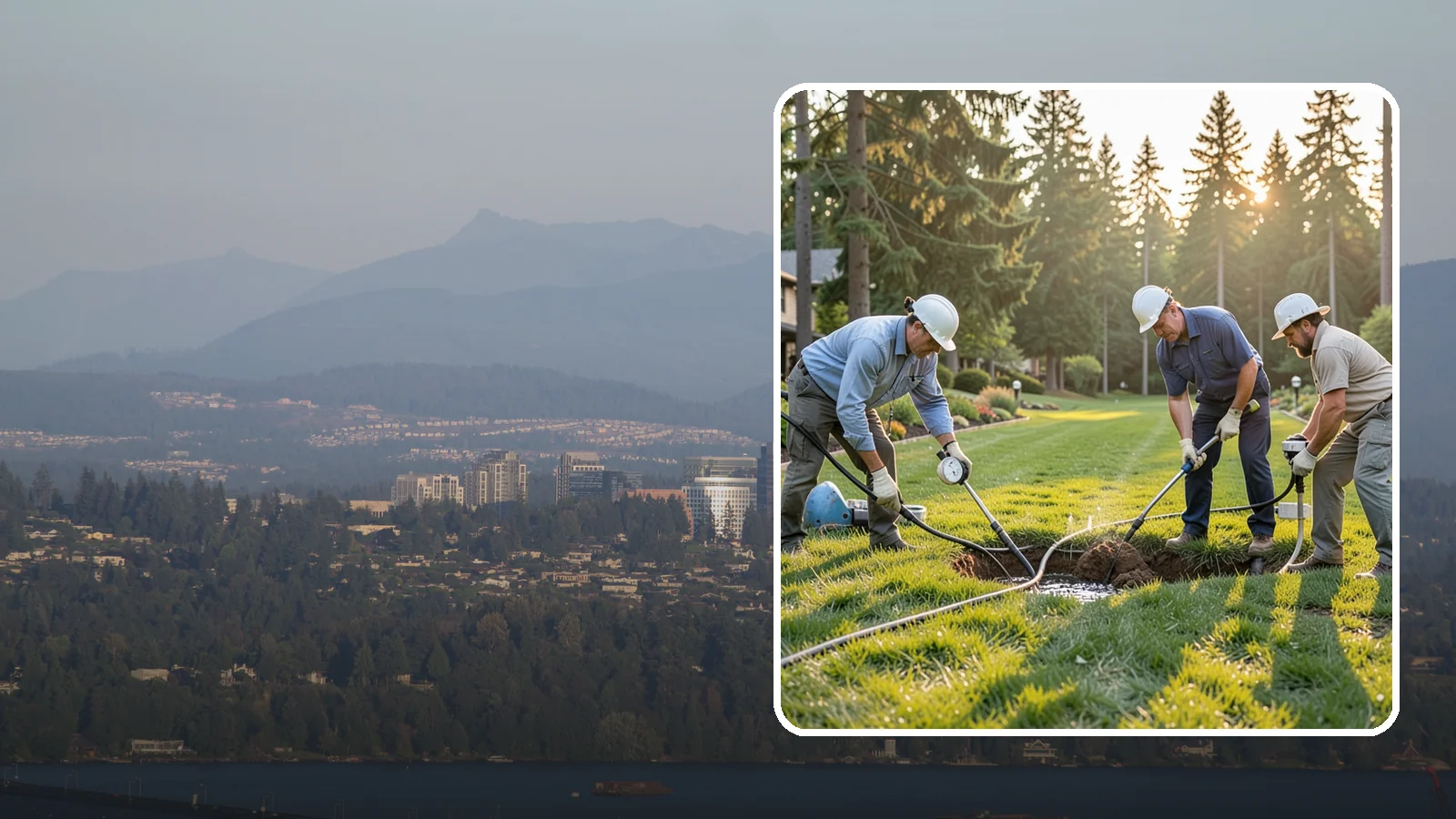 Irrigation Leak Detection in Medina, King County, WA - We locate hidden irrigation leaks causing soggy spots, high water bills, or pressure loss without needlessly digging up your yard.
