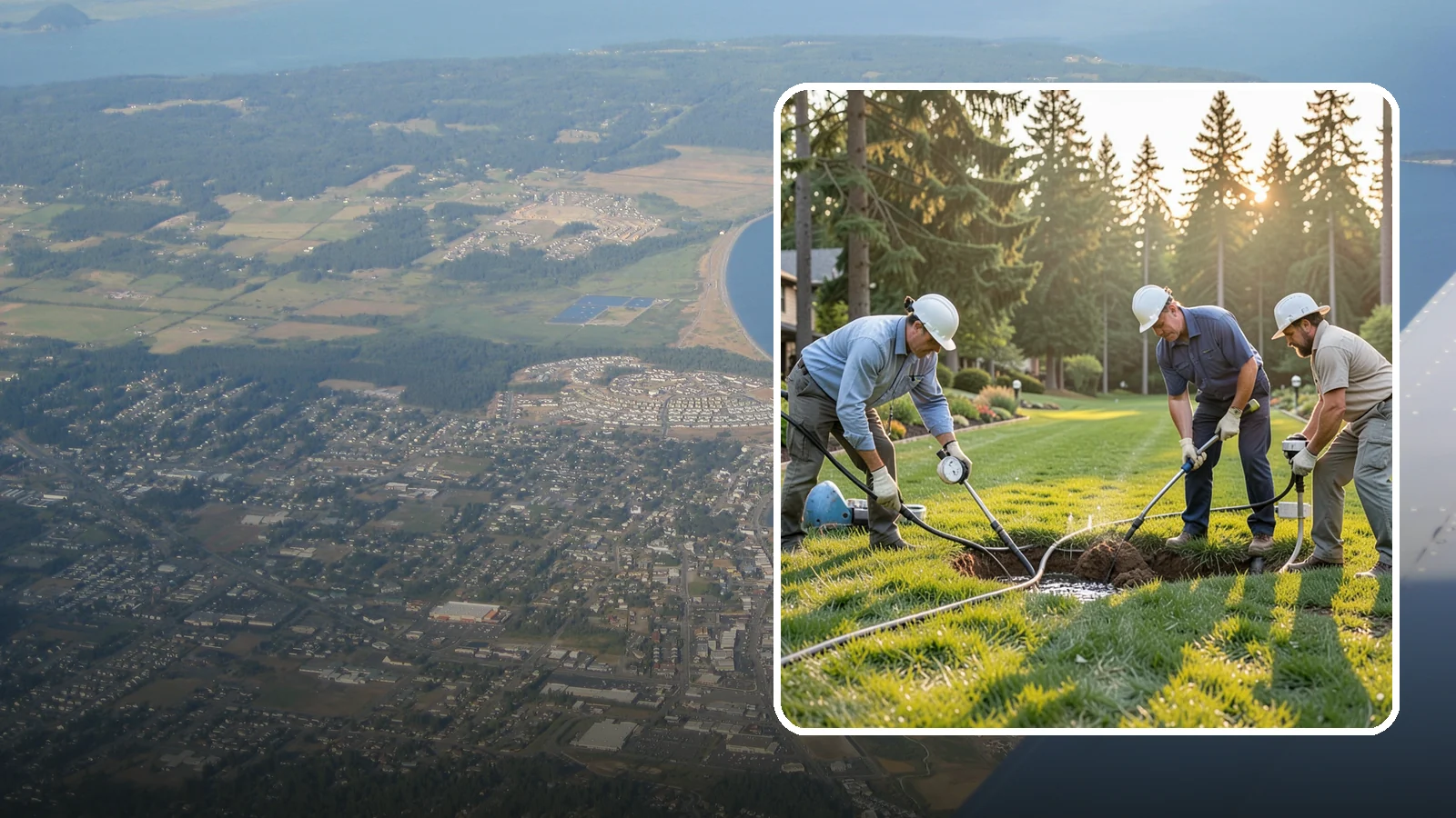 Irrigation Leak Detection in Oak Harbor, Island County, WA - We locate hidden irrigation leaks causing soggy spots, high water bills, or pressure loss without needlessly digging up your yard.