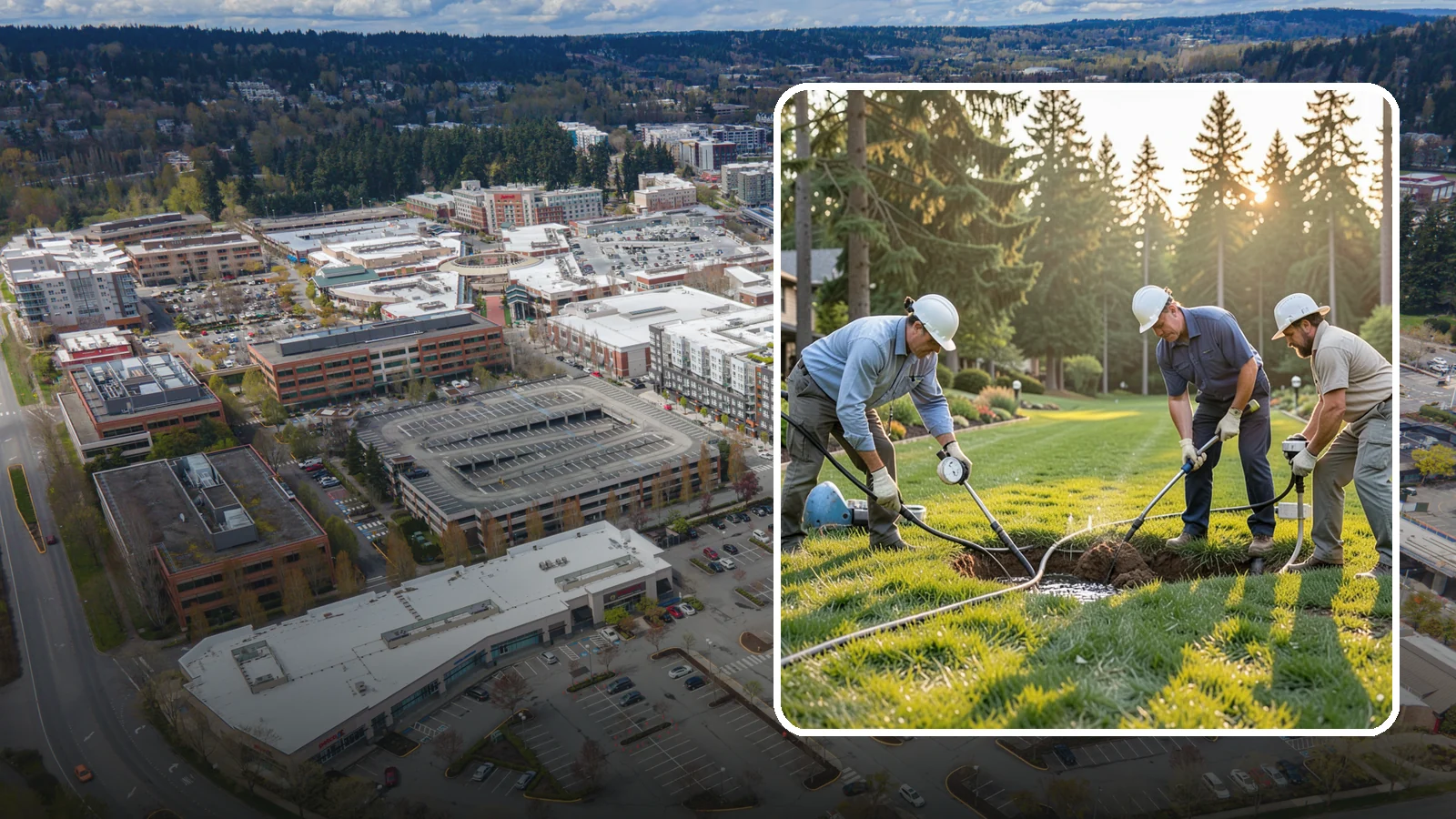 Irrigation Leak Detection in Redmond, King County, WA - We locate hidden irrigation leaks causing soggy spots, high water bills, or pressure loss without needlessly digging up your yard.