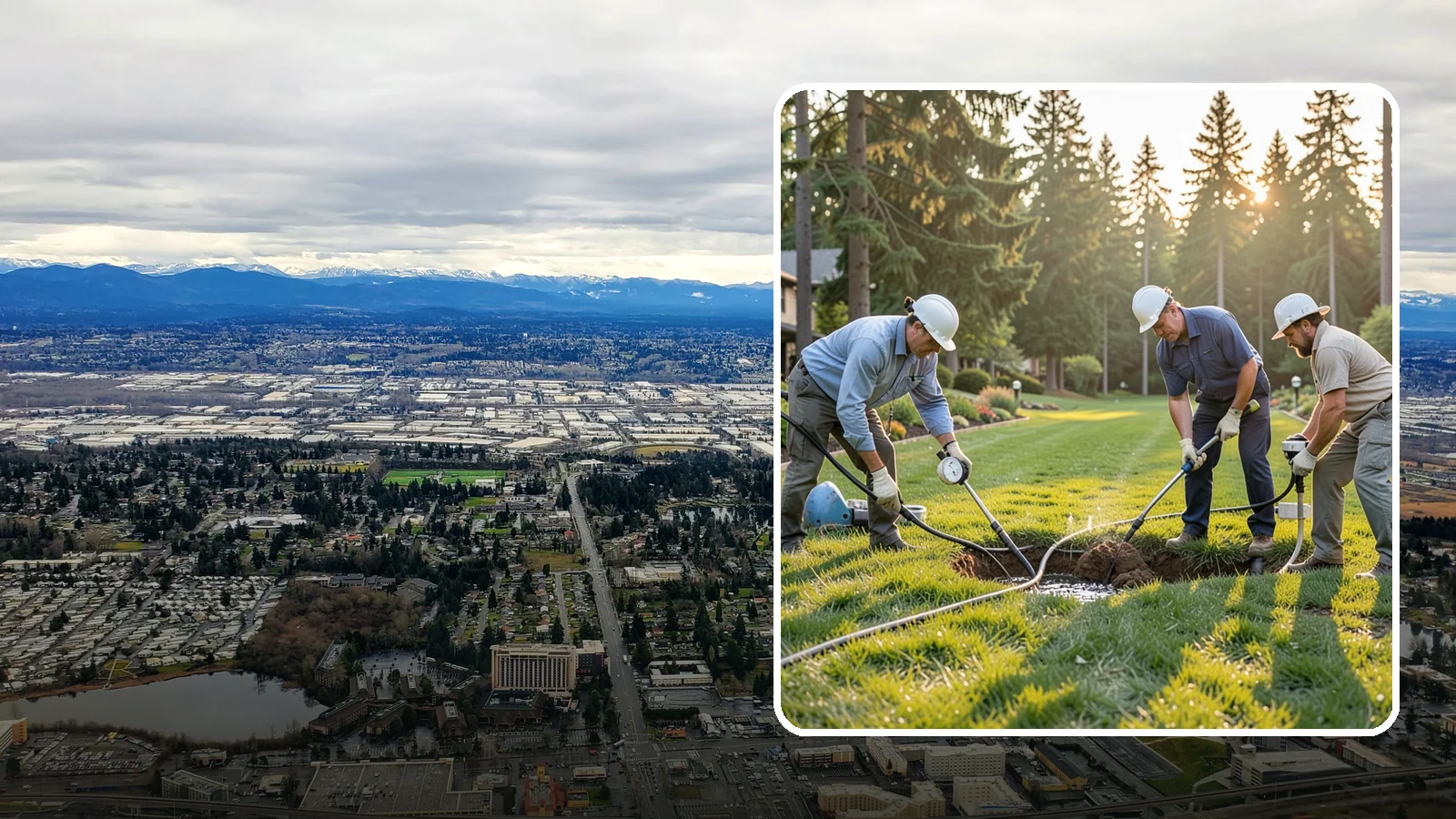 Irrigation Leak Detection in SeaTac, King County, WA - We locate hidden irrigation leaks causing soggy spots, high water bills, or pressure loss without needlessly digging up your yard.
