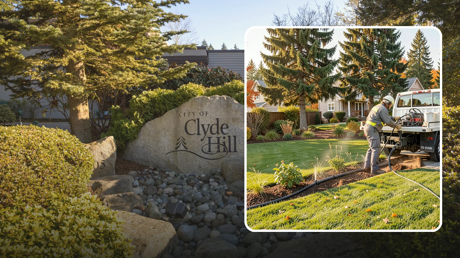 Irrigation Winterization in Clyde Hill, King County, WA - Sprinkler blowout and shutdown that clears water from lines to prevent freeze damage over winter.