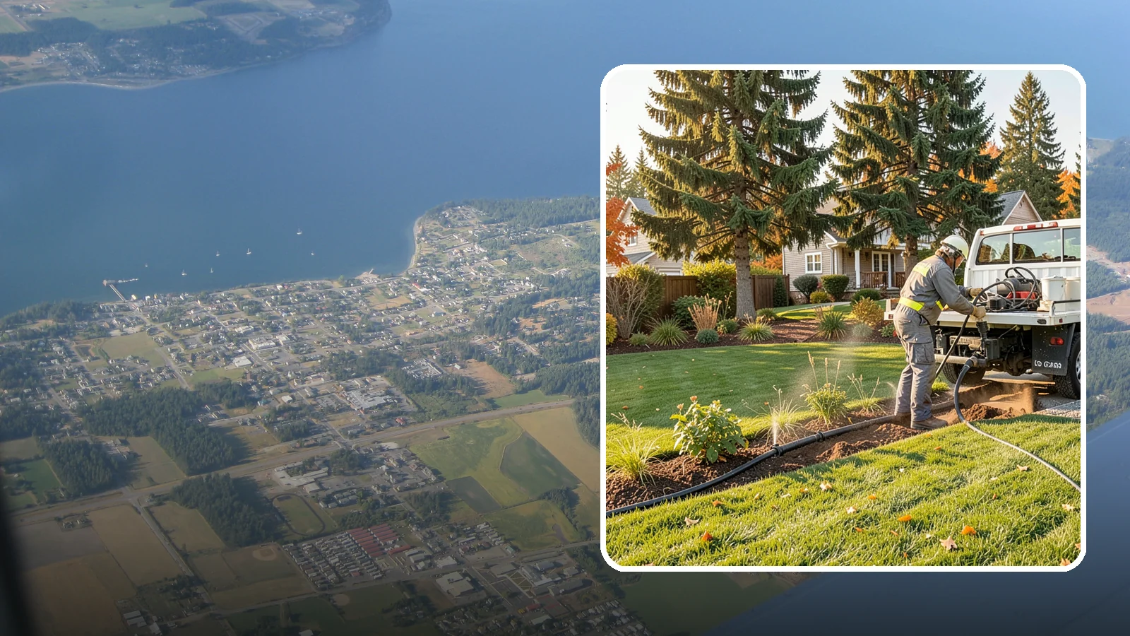 Irrigation Winterization in Coupeville, Island County, WA - Sprinkler blowout and shutdown that clears water from lines to prevent freeze damage over winter.