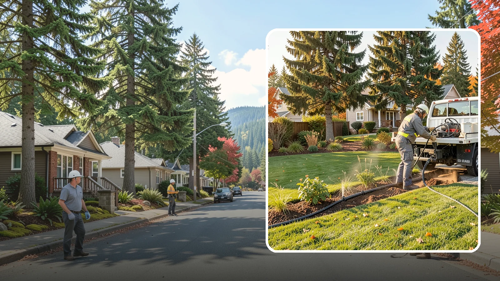 Irrigation Winterization in Hunts Point, King County, WA - Sprinkler blowout and shutdown that clears water from lines to prevent freeze damage over winter.