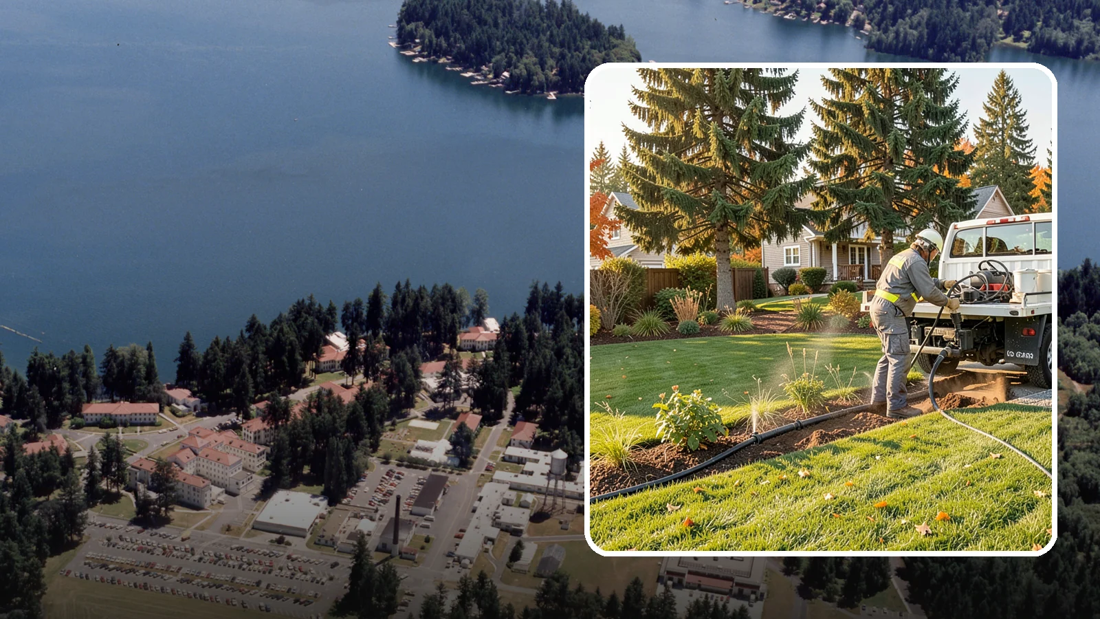 Irrigation Winterization in Lakewood, Pierce County, WA - Sprinkler blowout and shutdown that clears water from lines to prevent freeze damage over winter.